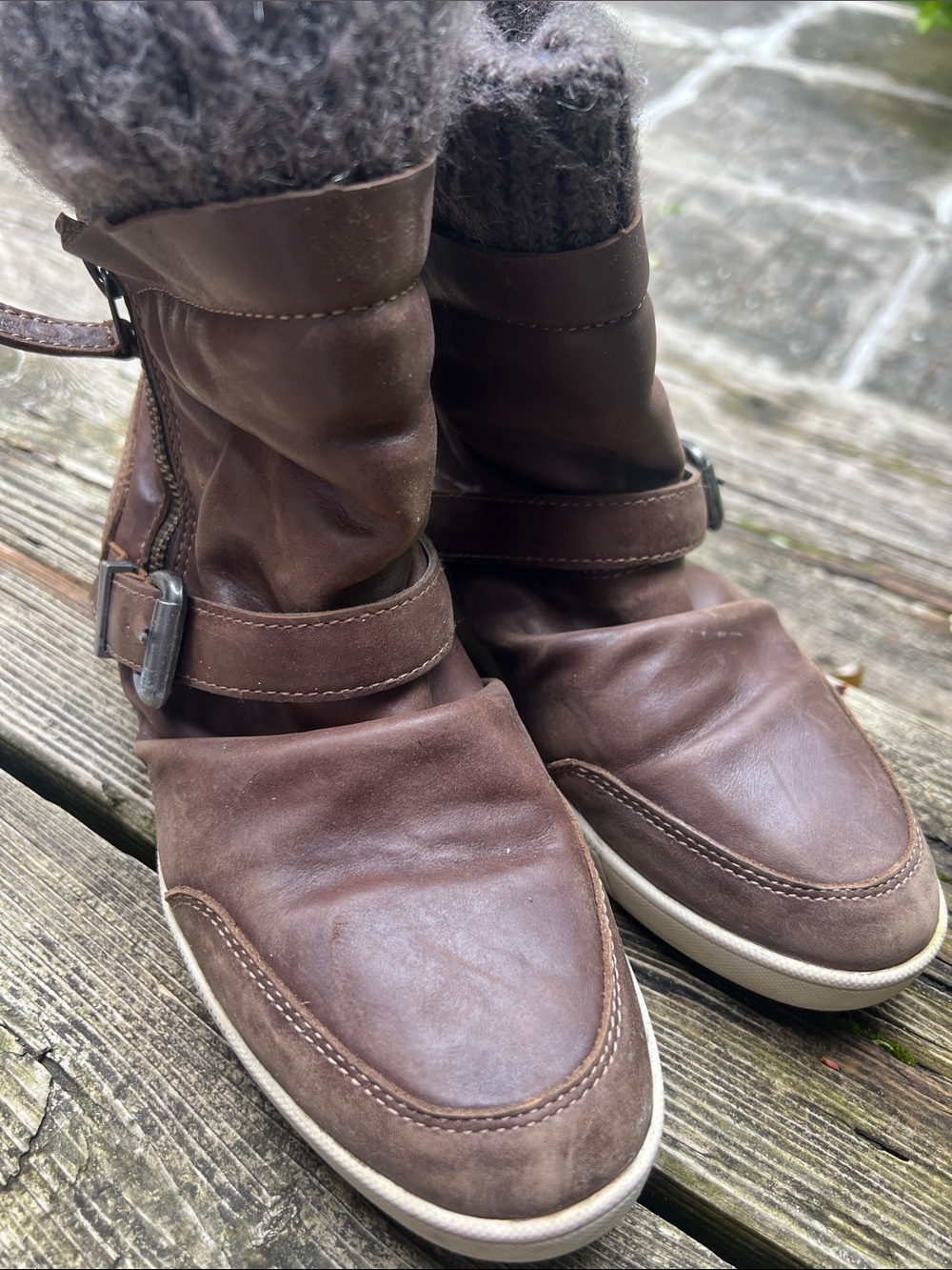 Brown Leather Rusted look Boots